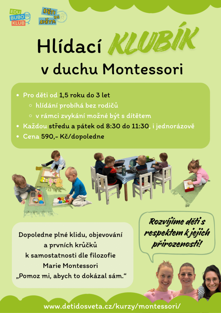 Plakát Hlídací KLUBÍK v duchu Montessori