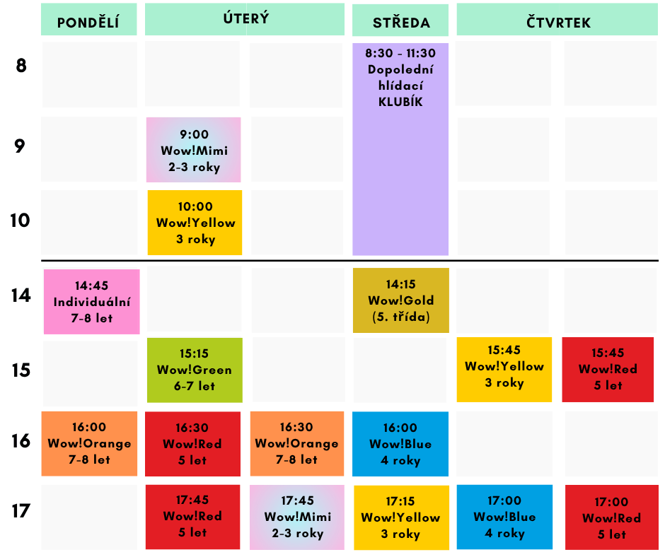 Rozvrh 2026/2027